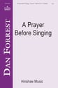 A Prayer Before Singing SATB choral sheet music cover